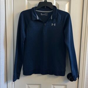 Under Armour UA Boys Youth Storm Sweater Fleece Half Zip Sz YLG Navy